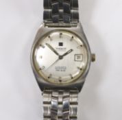A gentleman's stainless steel Tissot Visodate Seastar automatic wrist watch, on a stainless steel