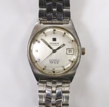 A gentleman's stainless steel Tissot Visodate Seastar automatic wrist watch, on a stainless steel