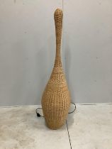 An Italian Gervasoni Bolla rattan floor lamp, height 158cm