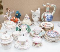 Assorted Continental ceramics, mainly 19th century