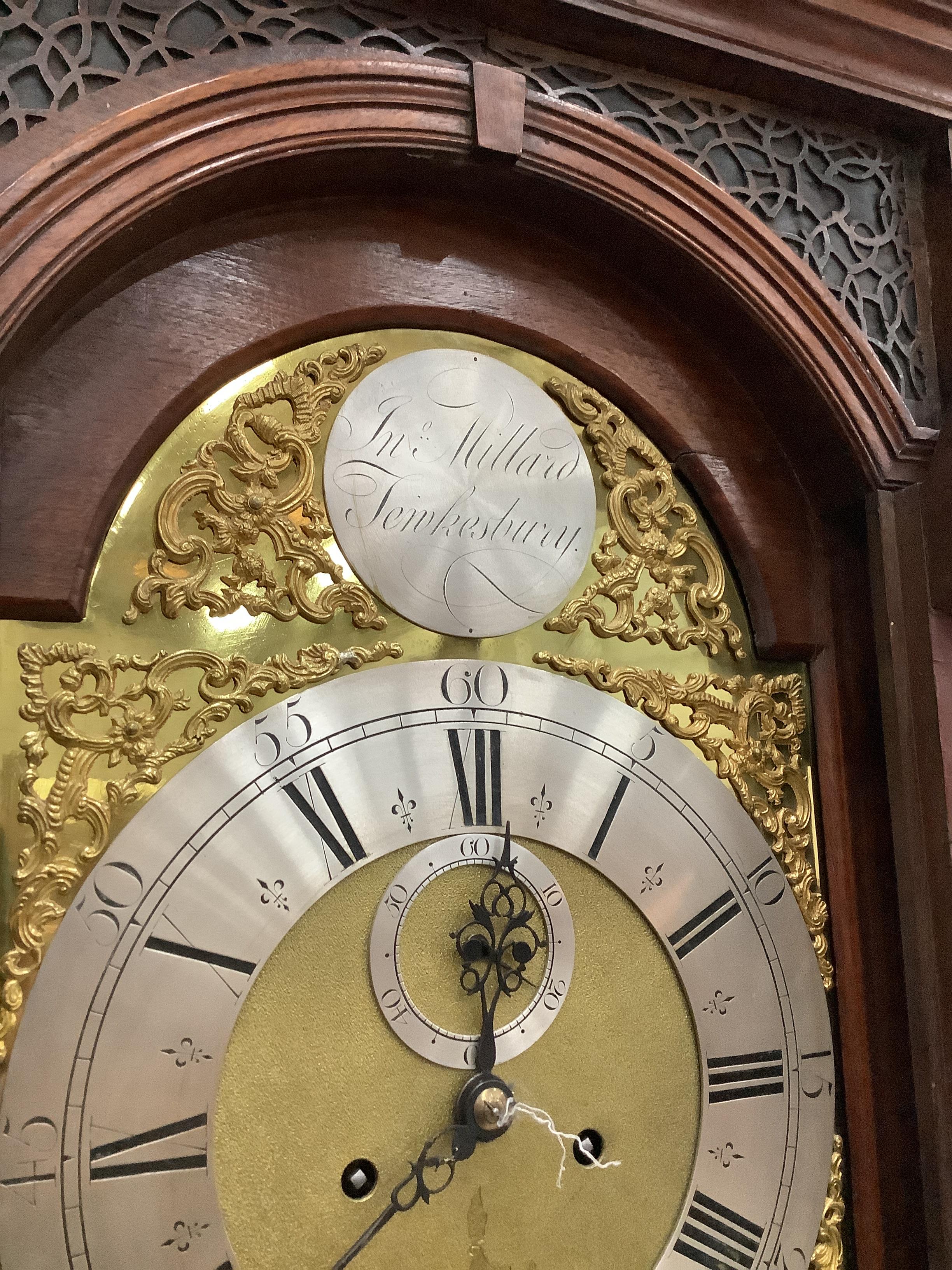 A George III mahogany eight day longcase clock, the brass dial marked Millard, Tewkesbury, height - Image 2 of 3