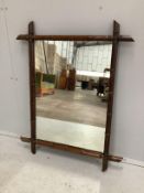 An early 20th century French rectangular faux bamboo wall mirror, width 68cm, height 86cm