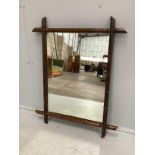 An early 20th century French rectangular faux bamboo wall mirror, width 68cm, height 86cm