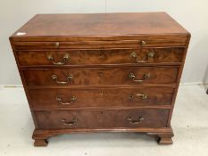 A George III mahogany four drawer chest with brushing slide, width 91cm, depth 46cm, height 80cm