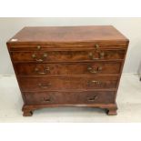 A George III mahogany four drawer chest with brushing slide, width 91cm, depth 46cm, height 80cm