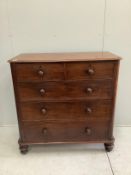 A Victorian mahogany chest of five drawers, width 114cm, depth 56cm, height 113cm