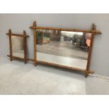 Two early 20th century French rectangular faux bamboo wall mirrors, larger 94cm, height 67cm