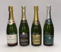 Four bottles of champagne; a Heidsieck & Co. 2002, a Boizel for Glyndebourne, a Lanson Black Label