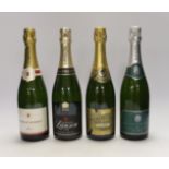 Four bottles of champagne; a Heidsieck & Co. 2002, a Boizel for Glyndebourne, a Lanson Black Label