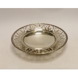 A George VI silver pierced fern pattern pedestal dish, Selfridge & Co Ltd, Birmingham, 1937,