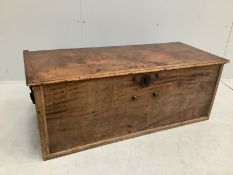 An 18th century style hardwood coffer, width 102cm, depth 43cm, height 39cm