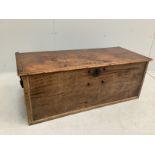 An 18th century style hardwood coffer, width 102cm, depth 43cm, height 39cm