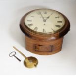 A Victorian and later mahogany fusee dial clock, 30cm diameter