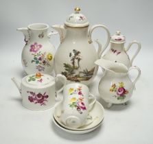 A 19th century Vienna part teaset (6) and three other items, largest 26cm high