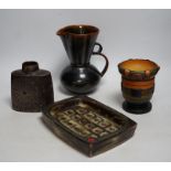 Danish ceramics, including a Royal Copenhagen rectangular shallow dish, a Royal Copenhagen vase, a