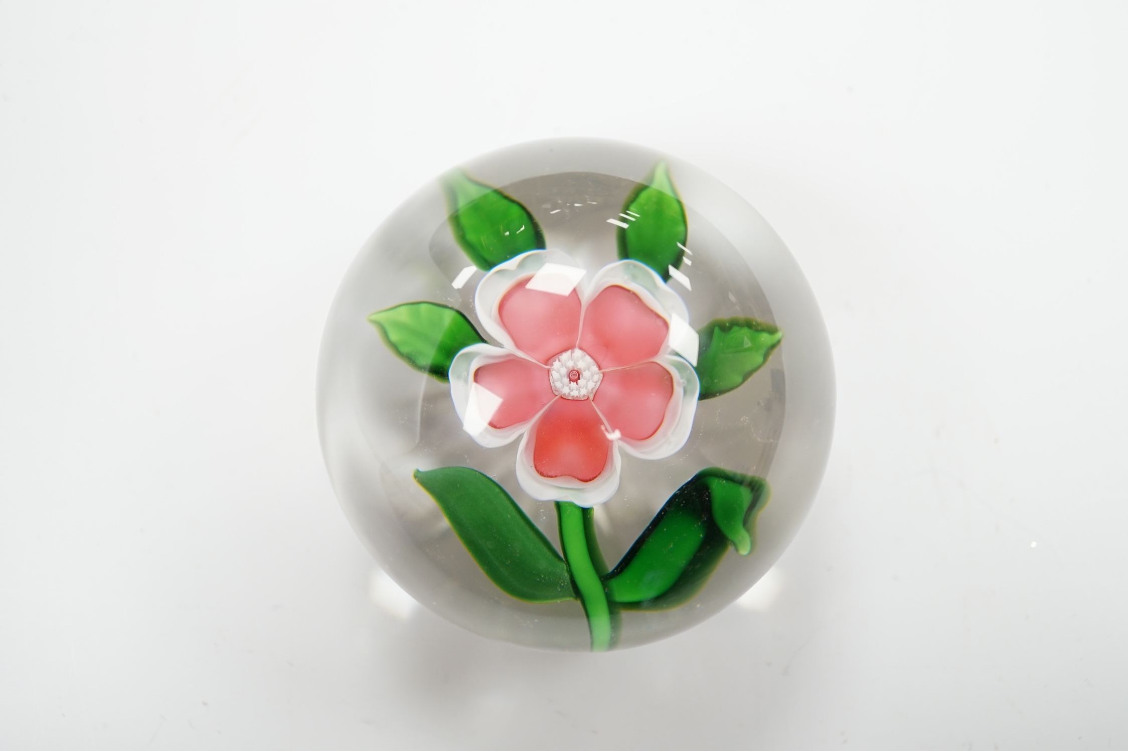 A Baccarat glass dog-rose paperweight, 6cm in diameter - Image 2 of 4