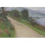Carlton Alfred Smith RI (1853-1946), watercolour, Lakeside landscape, unsigned, 26 x 37cm