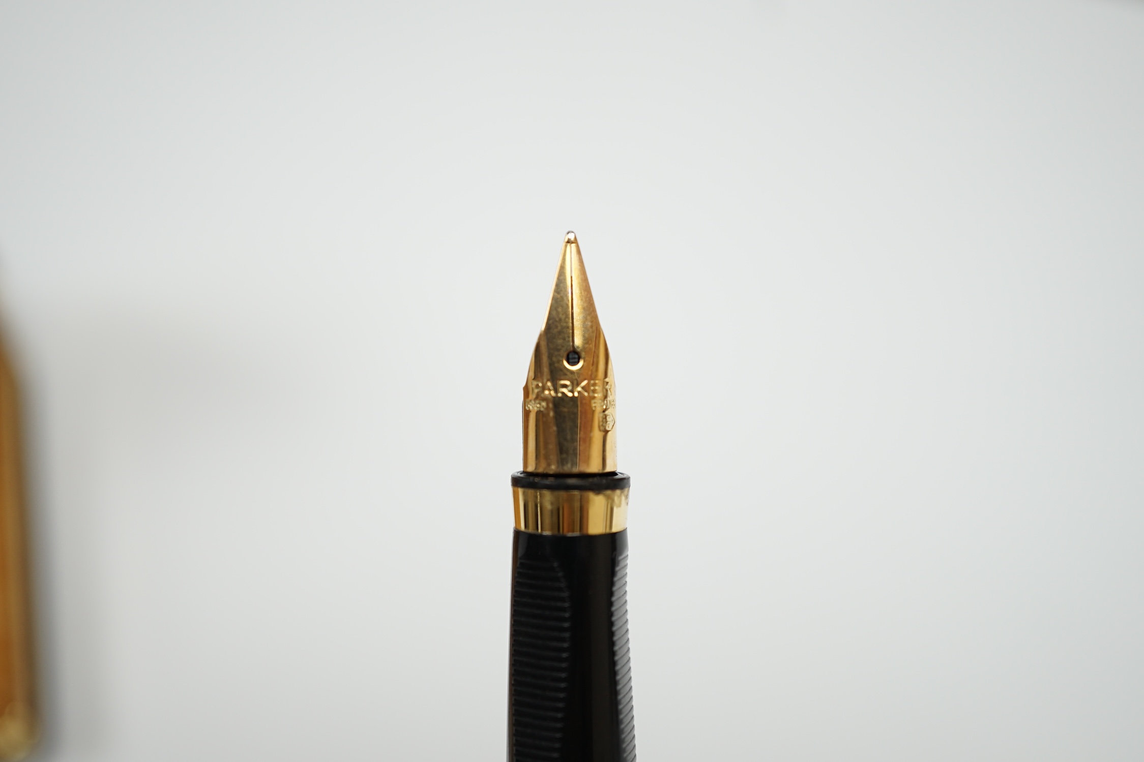 Parker for Burberry - a pair of fountain pens, a ballpoint pen and pencil in box, the vendor being - Image 3 of 5