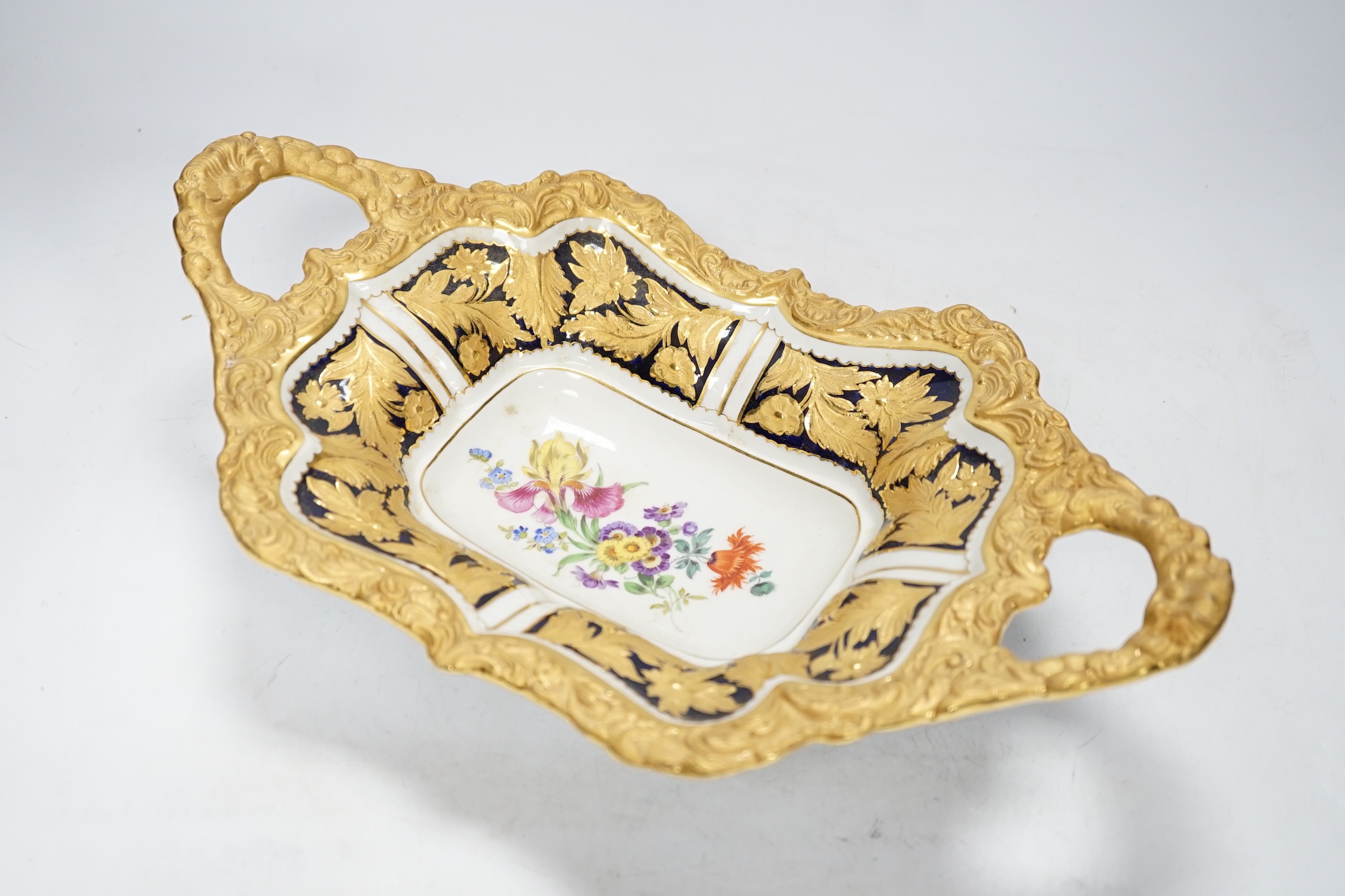 A 20th century Meissen outside decorated two handled dish, 36cm - Image 2 of 3