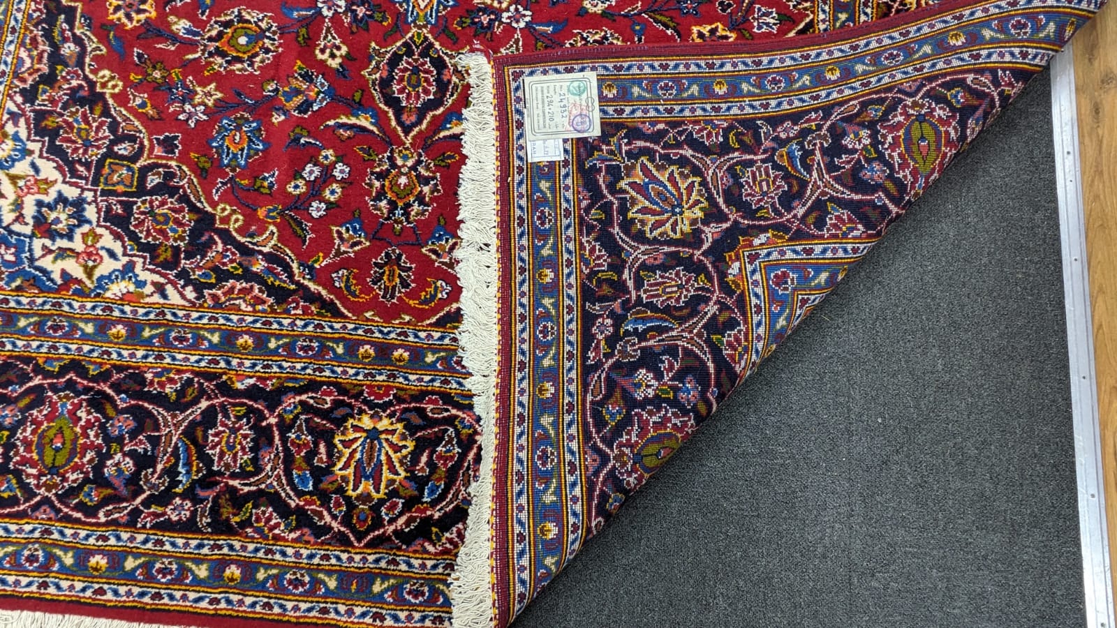 A Tabriz burgundy ground carpet, 292 x 216cm - Image 3 of 3