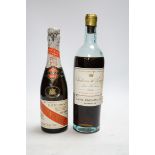One bottle of Chateau d'Yquem 1939 and one half bottle of G.H. Mumm & Co 1928 Champagne