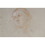 Circle of Augustus John RA (Welsh, 1878-1961), sanguine chalk, Study of a young woman, bears
