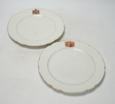 Russian interest: Two Boyer of Paris armorial plates, one with the coat of arms of the Obolyaninov