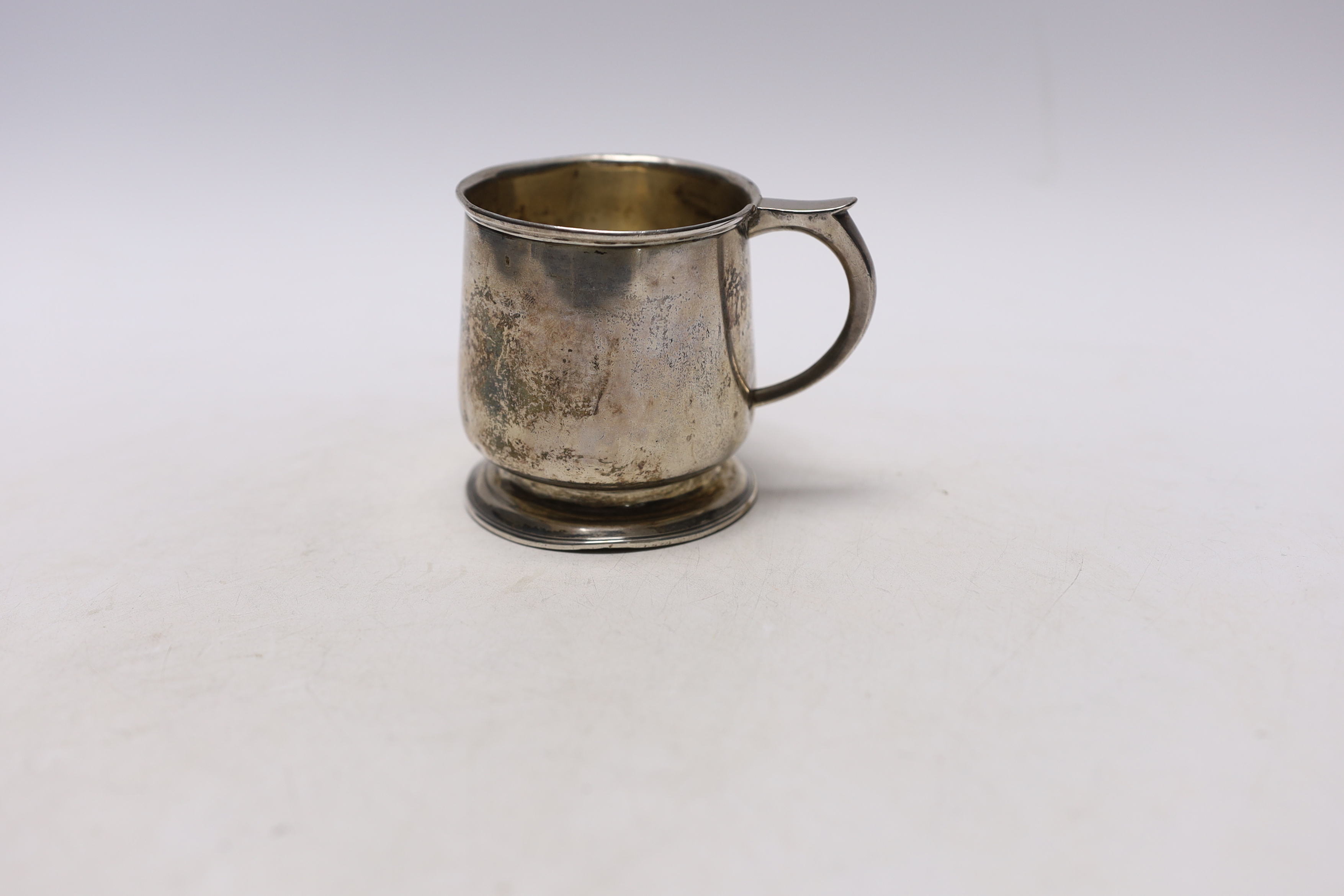 A George V silver christening mug, maker W. Neale Ltd, Birmingham 1927, 76mm. - Image 2 of 3