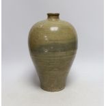 A Chinese glazed pottery Meiping, Tang dynasty, 27cm high