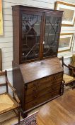 A George III mahogany bureau bookcase, width 107cm, depth 54cm, height 210cm