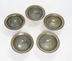 Five Studio pottery bowls, with Henry Hammond Potter's stamp to base