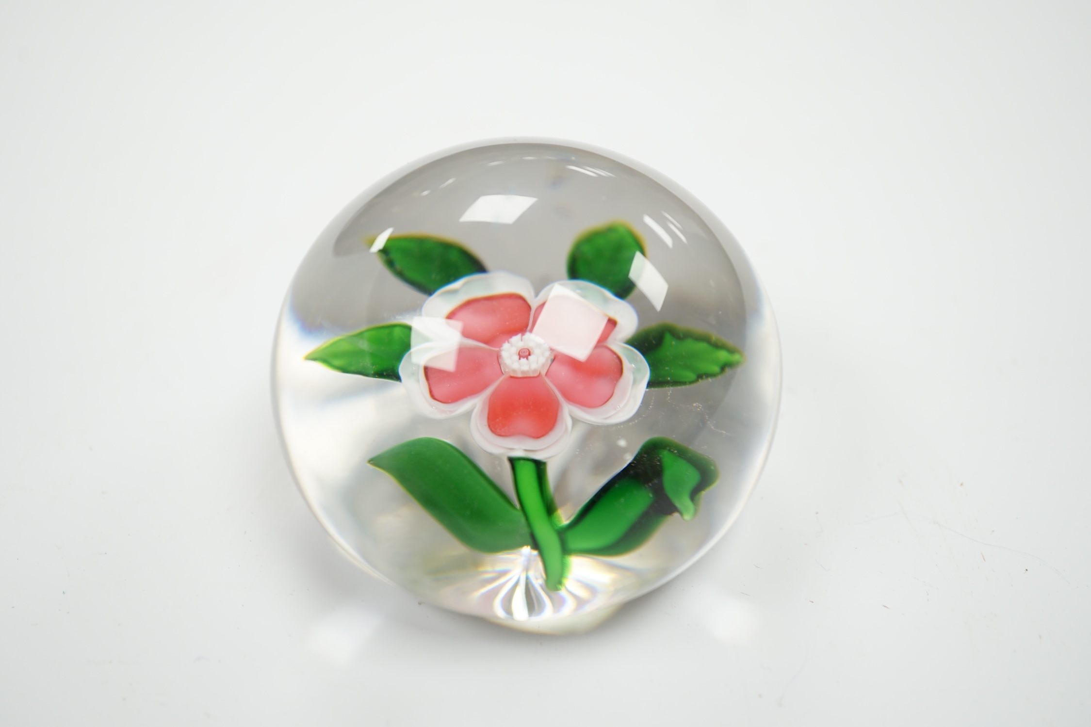 A Baccarat glass dog-rose paperweight, 6cm in diameter - Image 3 of 4
