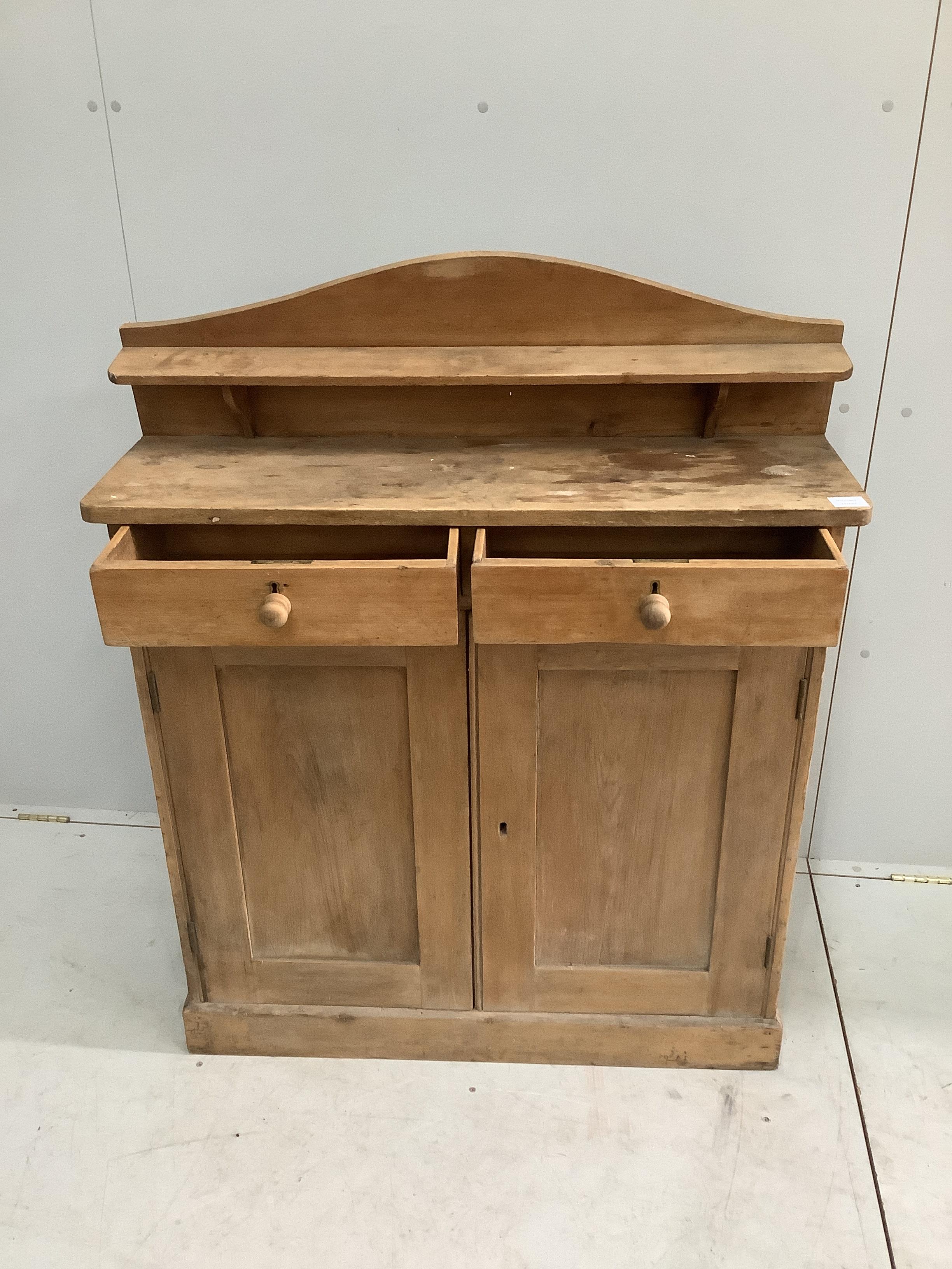 A Victorian pine chiffonier, width 95cm, depth 29cm, height 116cm - Image 2 of 3