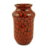 ** ** Vittorio Ferro (1932-2012), a Murano glass Murrine vase, in orange and black, signed,