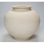 A Chinese pottery ovoid jar, Tang dynasty, 24cm