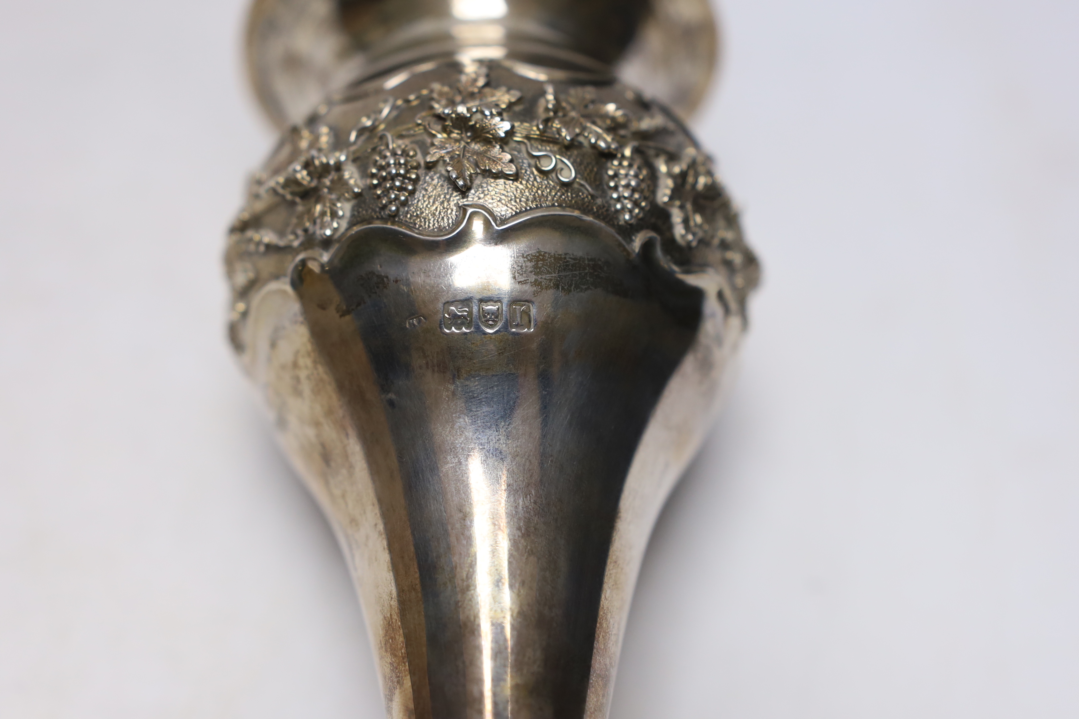 A pair of George V silver mounted posy vases, with engraved presentation inscriptions, London, 1912, - Image 3 of 3