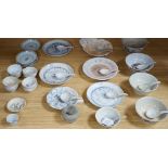 A group of Chinese Tek Sing cargo wares, including blue and white or enamelled plates, bowls,