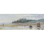 J.P. Jackson (19th. C), watercolour, Welsh coastal landscape, signed and dated 1863, 17 x 46cm