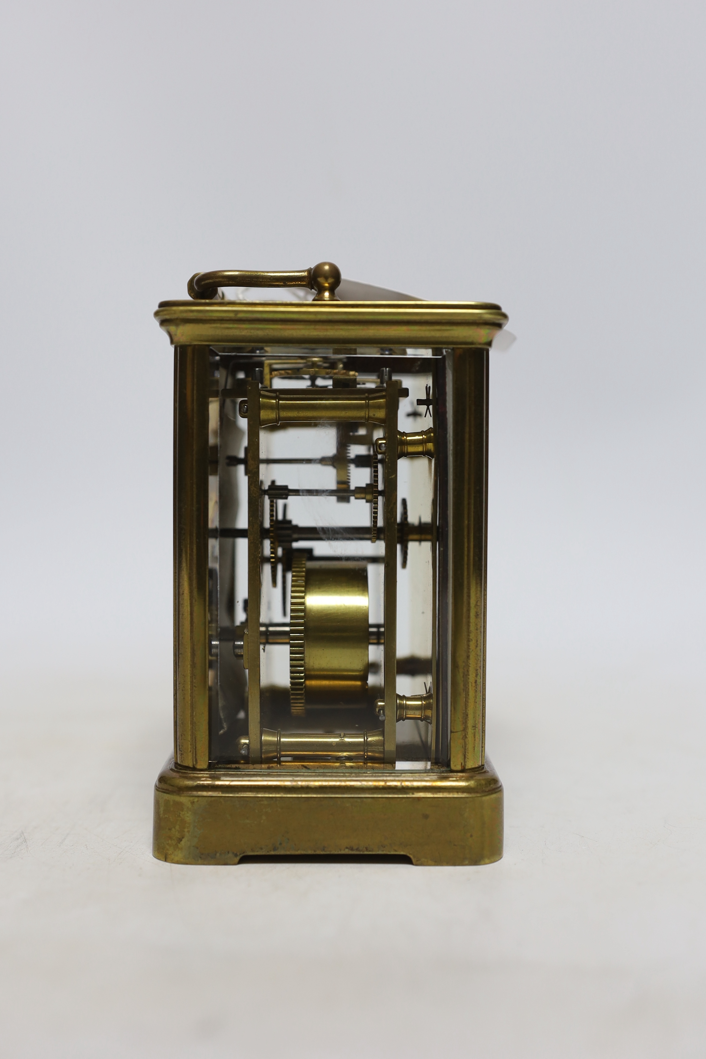 A cased brass carriage timepiece, 11.5cm - Image 3 of 5