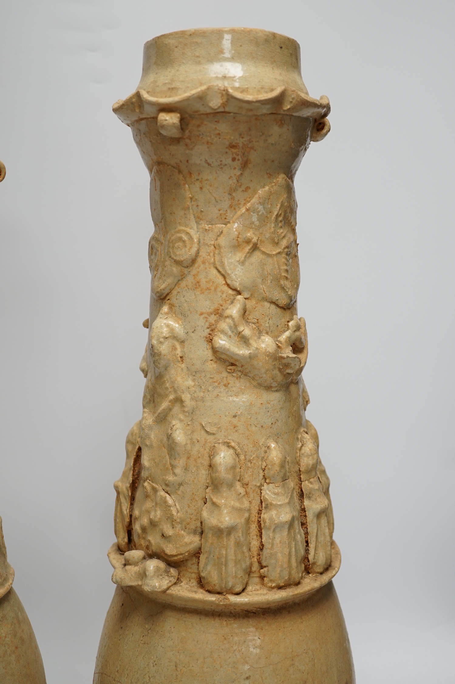 Two large Chinese qingbai funerary jars, Song dynasty, tallest 52cm high - Image 2 of 6