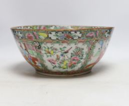 A large late 19th century Chinese famille rose bowl, 29cm in diameter