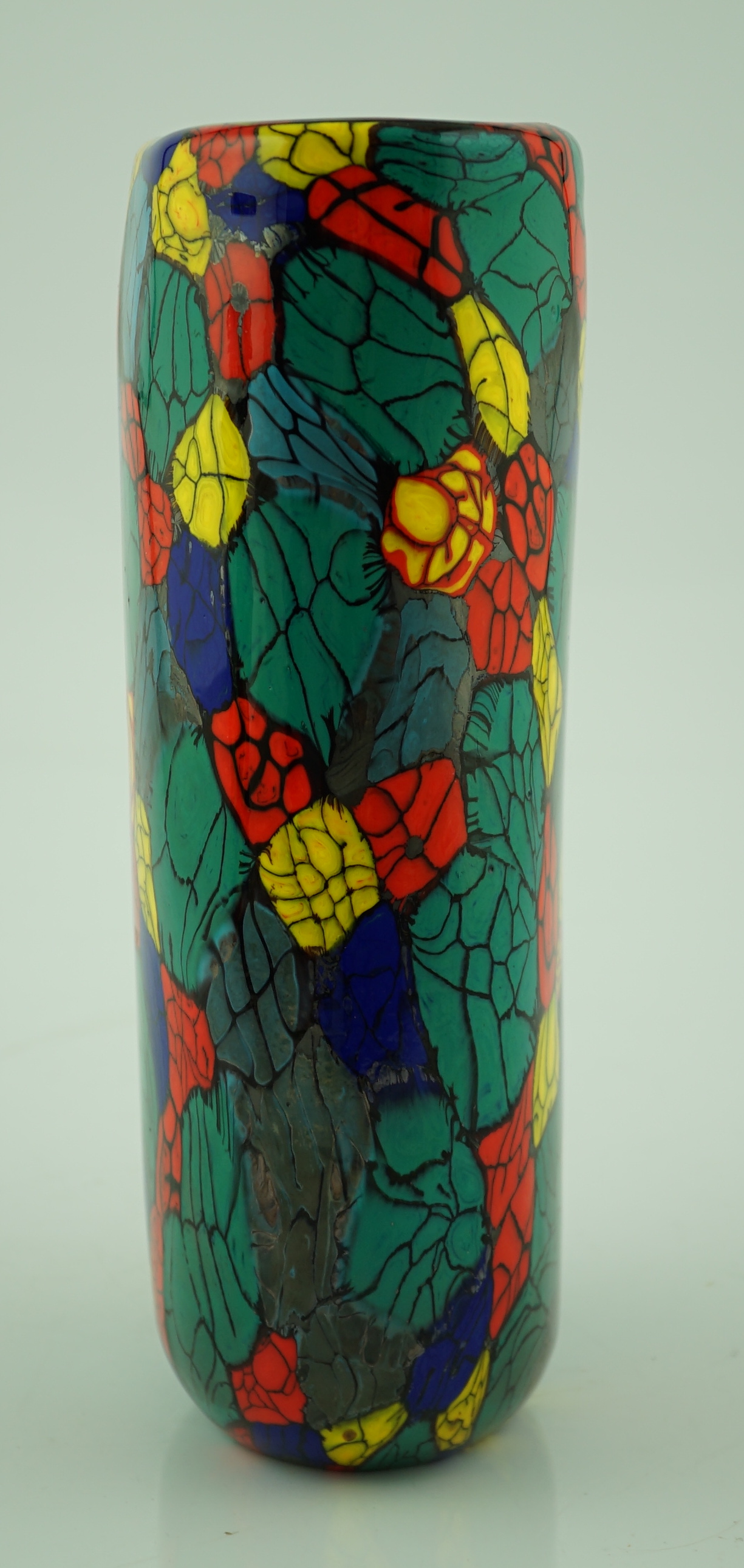 ** ** Vittorio Ferro (1932-2012) A Murano glass Murrine vase, cylindrical, with a multicoloured - Image 3 of 6