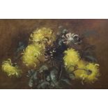 May Long, oil on canvas, Still life of flowers, signed, 50 x 75cm