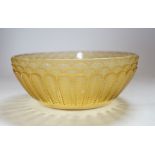 An R. Lalique 'Jaffa' amber glass bowl, 19cm diameter