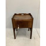 A George III mahogany tray top commode, width 56cm, depth 49cm, height 77cm