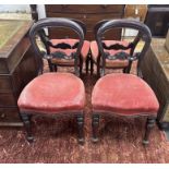 A set of six Victorian balloon back dining chairs and a pair of similar chairs