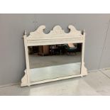 A late Victorian overmantel mirror (later painted), width 112cm, height 87cm