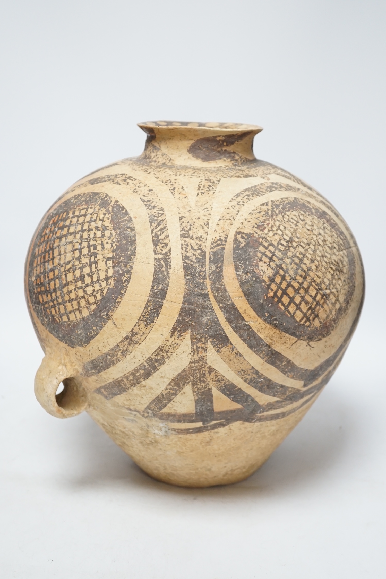 A large Chinese black painted pottery jar, Neolithic, Machang period, with Oxford Thermoluminescence - Image 4 of 6
