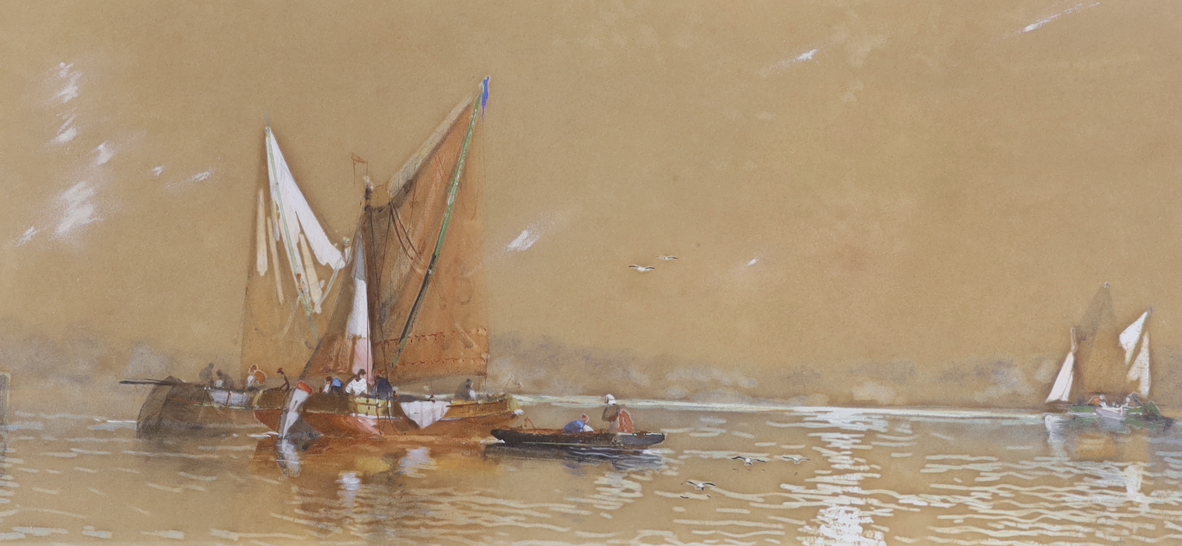 A. Clifford, pair of heightened watercolours, ‘Morning in the Shelt’ and ‘Off Dover - A Breezy Day - Image 2 of 3