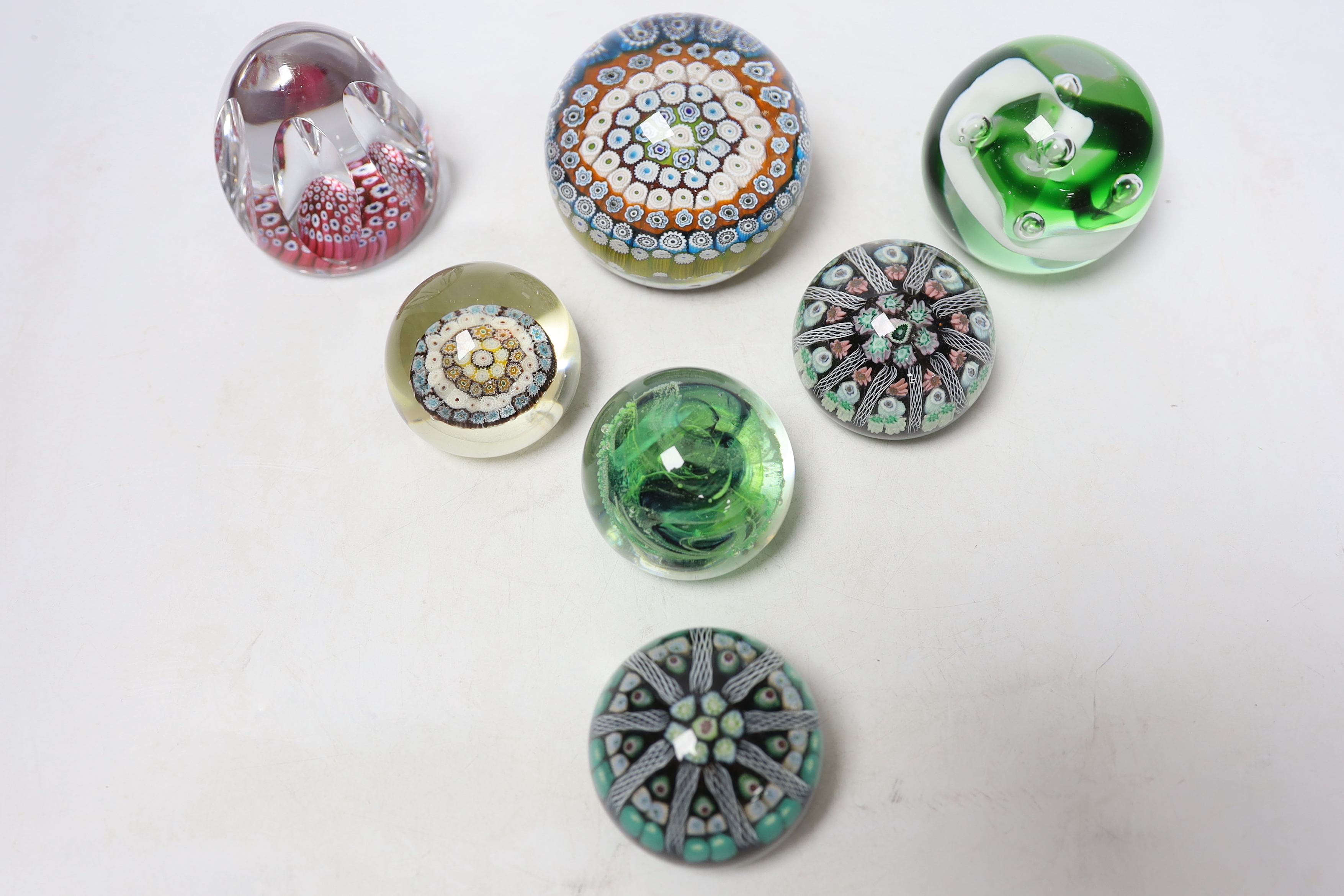 Seven Whitefriars and other paperweights, largest 8cm wide - Image 3 of 4